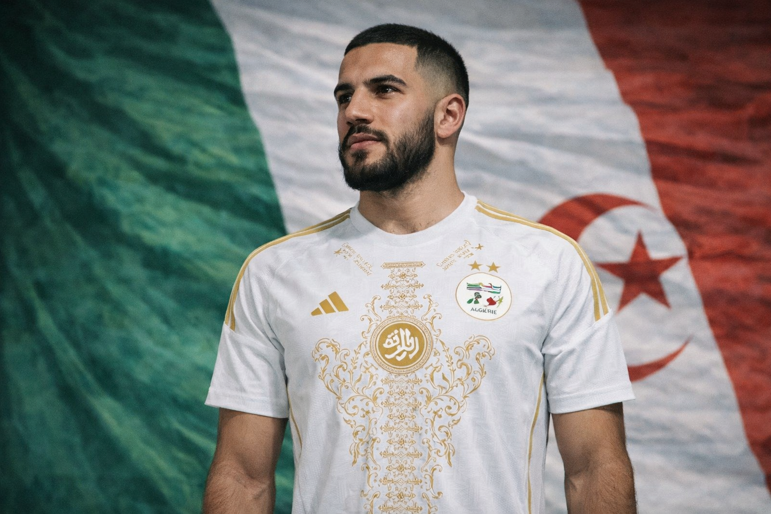 Maillot de l'Algérie blanc / gold
